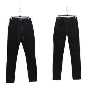 Juicy Couture Women 24 Newport Pants Black Corduroy Skinny Drawstring NEW